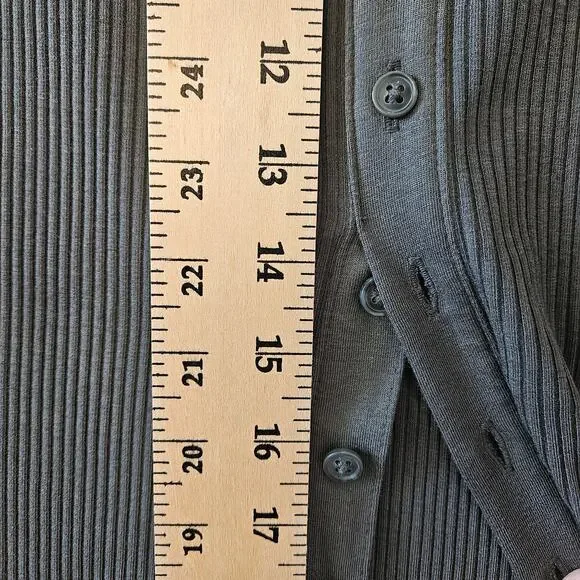 Polo Ralph Lauren Button Front Rib Knit Gray Pencil Skirt Medium - Picture 14 of 15